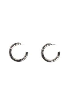 Tobi Cross My Mind Hollow Hoop Earrings - Gold
