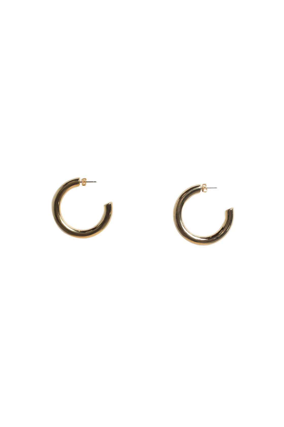 Tobi Cross My Mind Hollow Hoop Earrings - Gold