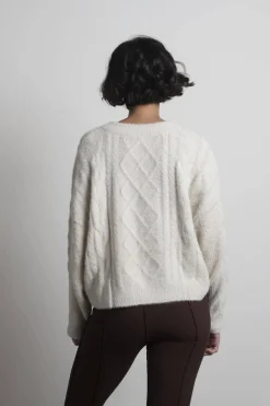 Tobi Cuddle Season Cable Knit Sweater - Green