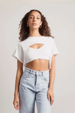 Tobi Cut It Short Crop Top -