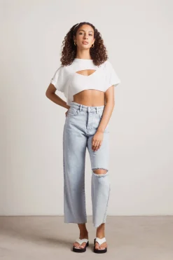 Tobi Cut It Short Crop Top -
