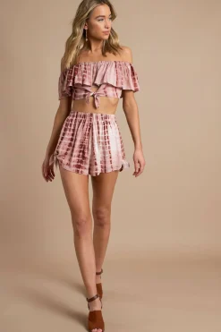 Tobi Cut Ties Crop Top - Blue