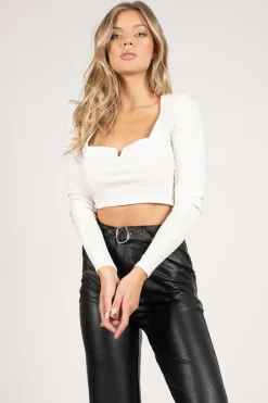 Tobi Cybil Crop Top - Ivory