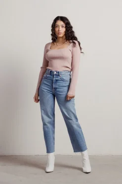 Tobi Dainty Touch Long Sleeve Top -