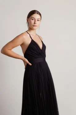 Tobi Dance Again Mesh Double High Slit Maxi Dress -