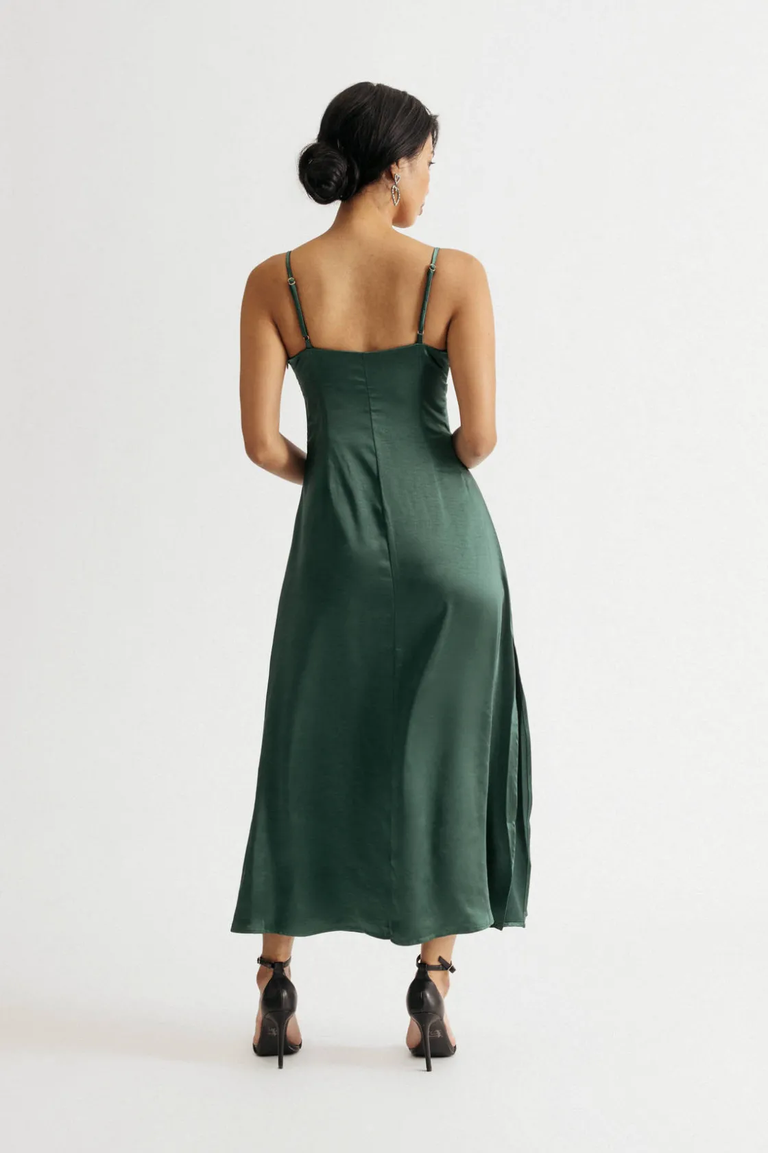 Tobi Dance Away Satin Slit Maxi Dress