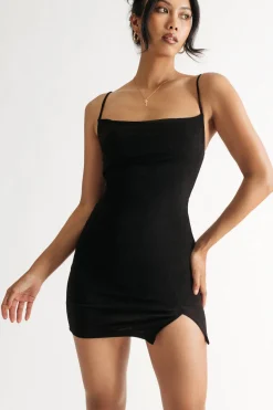 Tobi Dance Baby Cowl Neck Cami Mini Dress - Black