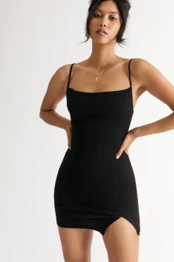 Tobi Dance Baby Cowl Neck Cami Mini Dress - Black