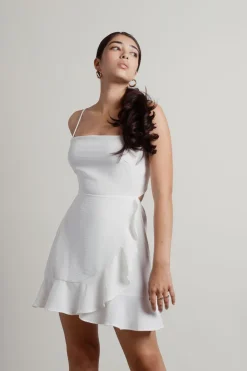 Tobi Dance By Open Back Wrap Mini Dress - Ivory