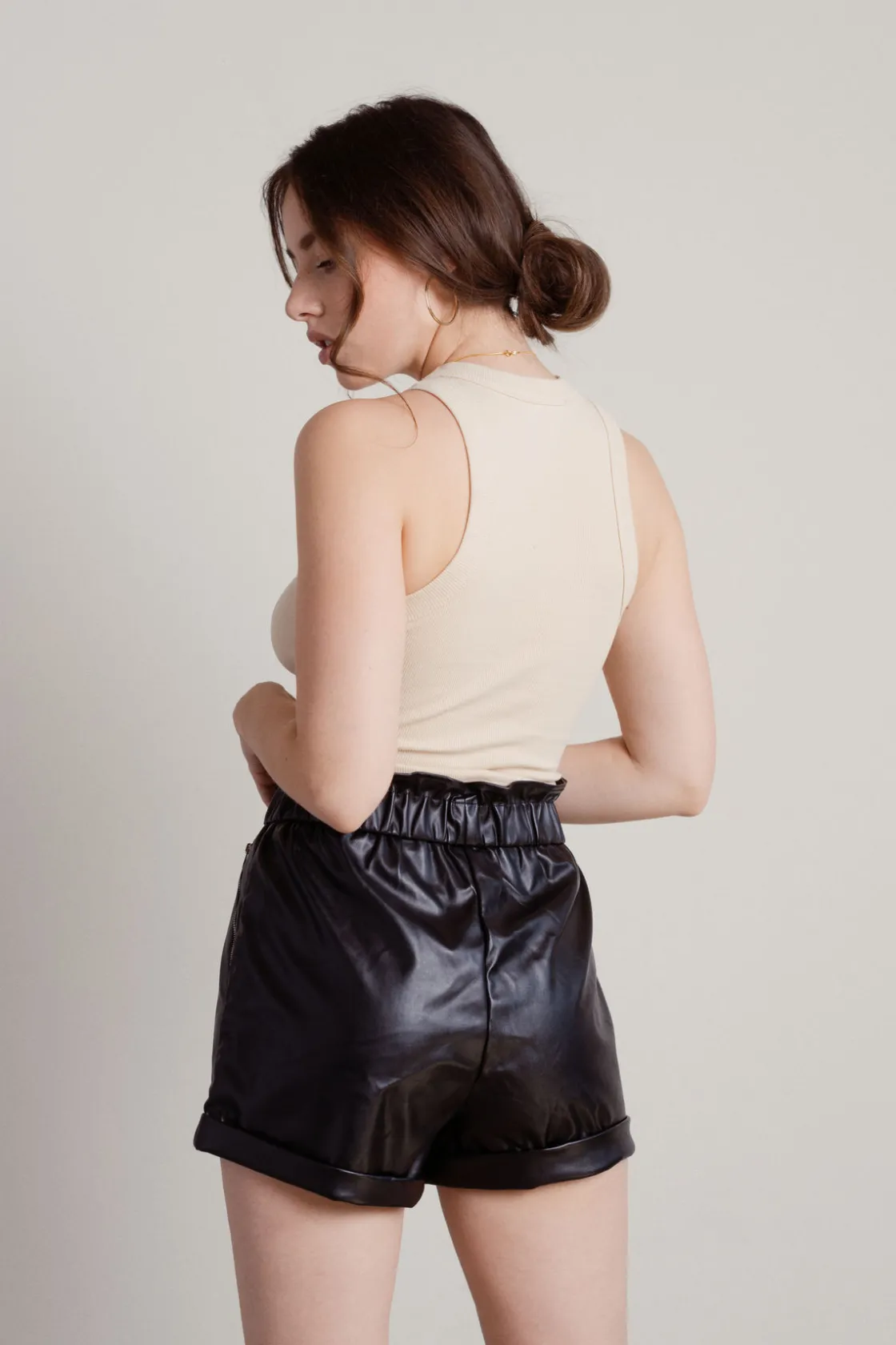 Tobi Darkside Faux Leather Shorts -