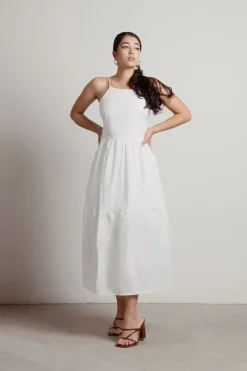 Tobi Daybreak Halter Tiered Midi Dress -