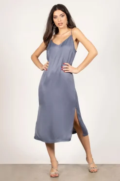 Tobi Deana Satin Slip Midi Dress -
