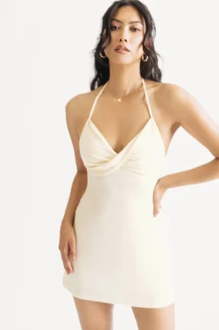 Tobi Deandra Twist Open Back Skater Mini Dress