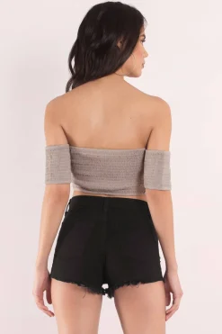 Tobi Deanna Crop Top - Taupe