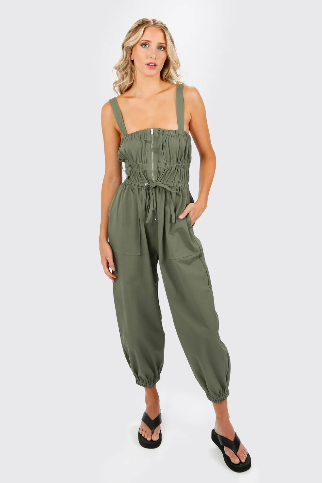 Tobi Deanne Ruched Jumpsuit -