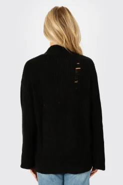 Tobi Deep End Distressed Sweater - Wine