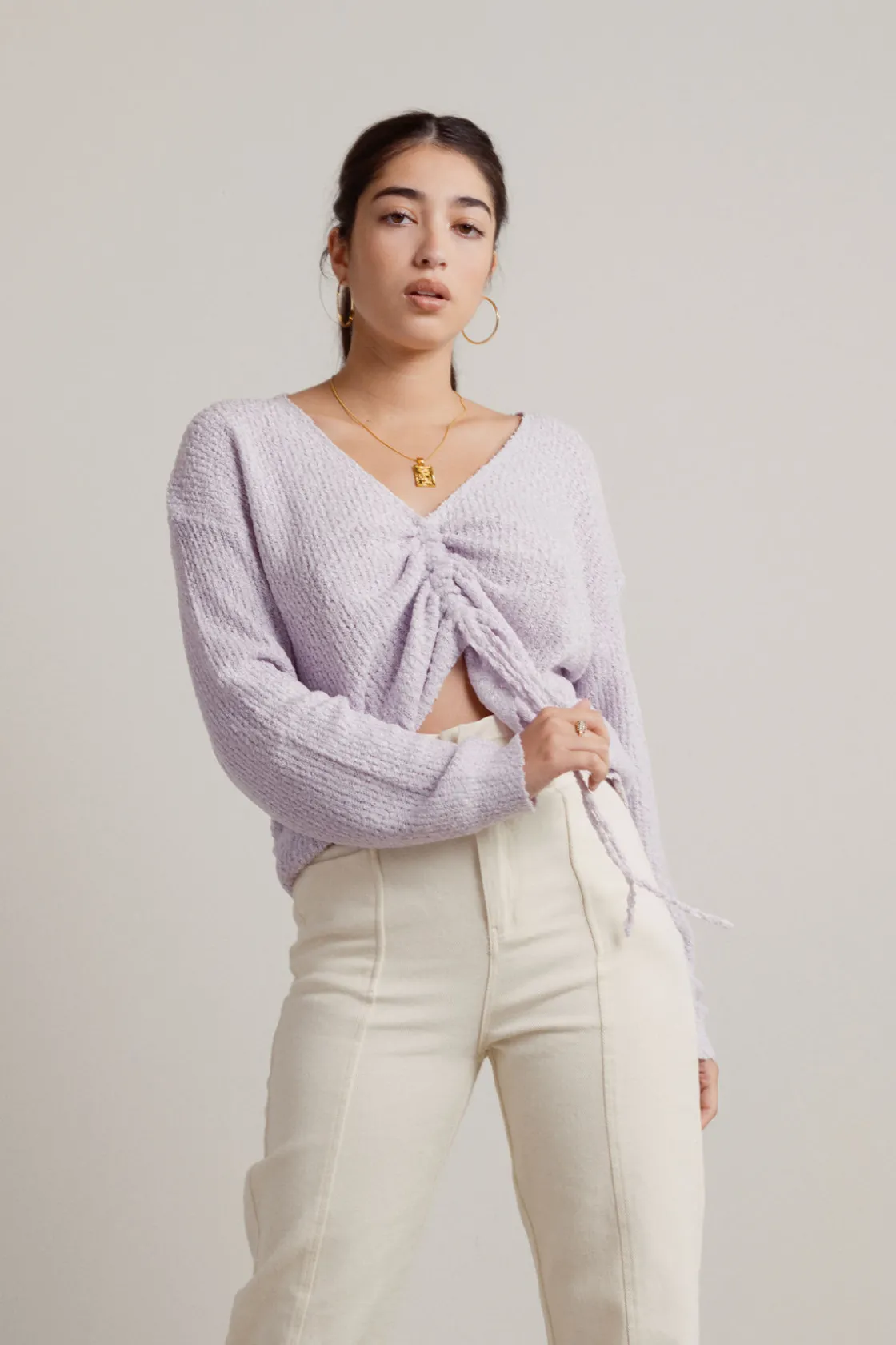 Tobi Deianira Ruched Sweater -