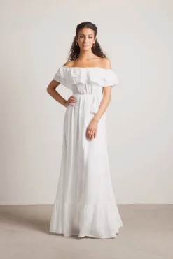 Tobi Del Mar Ruffle Off The Shoulder Maxi Dress -