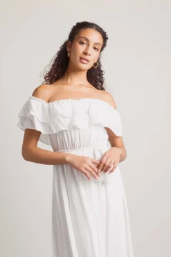 Tobi Del Mar Ruffle Off The Shoulder Maxi Dress -