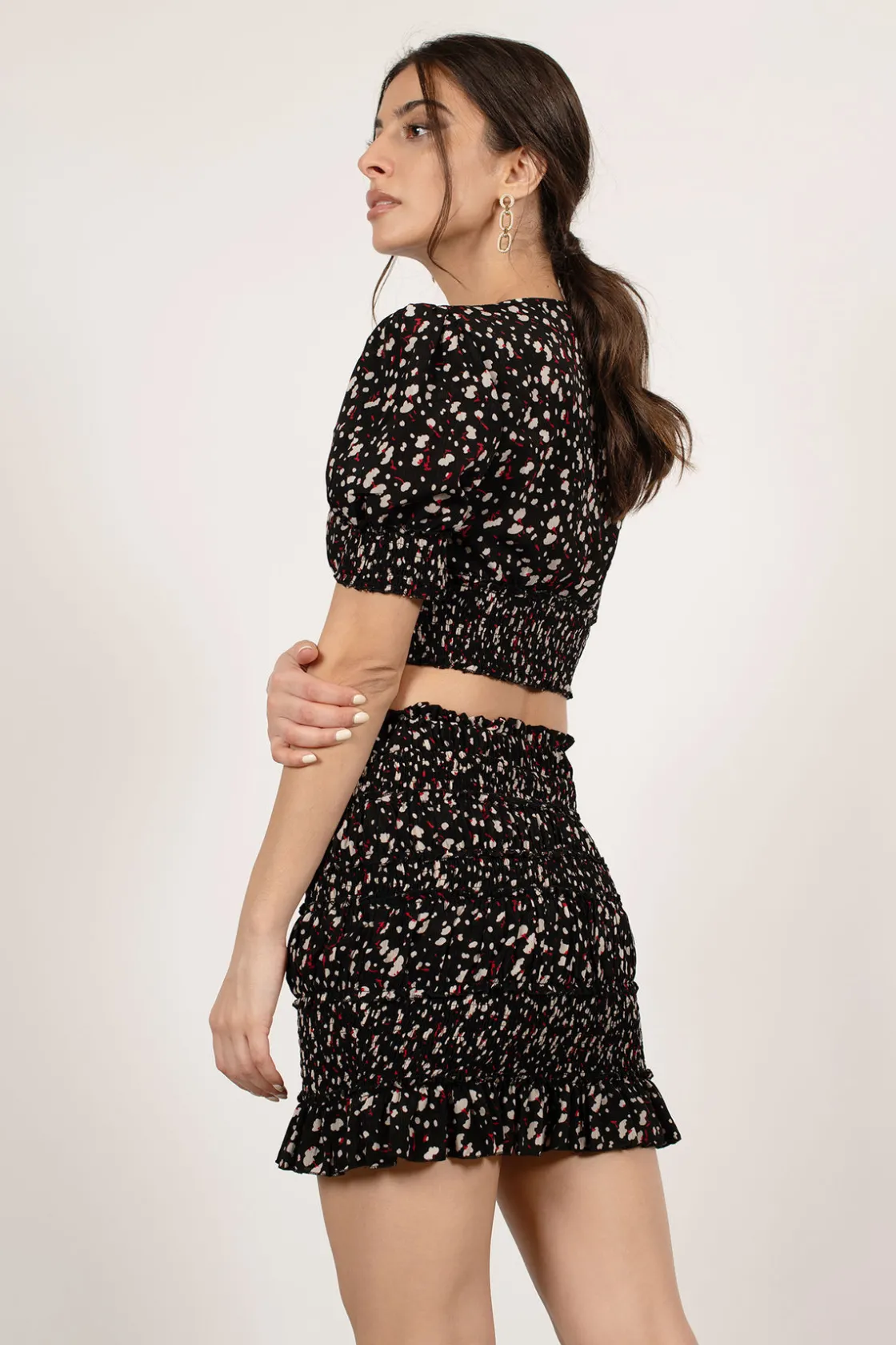 Tobi Delphine Ruched Mini Skirt -