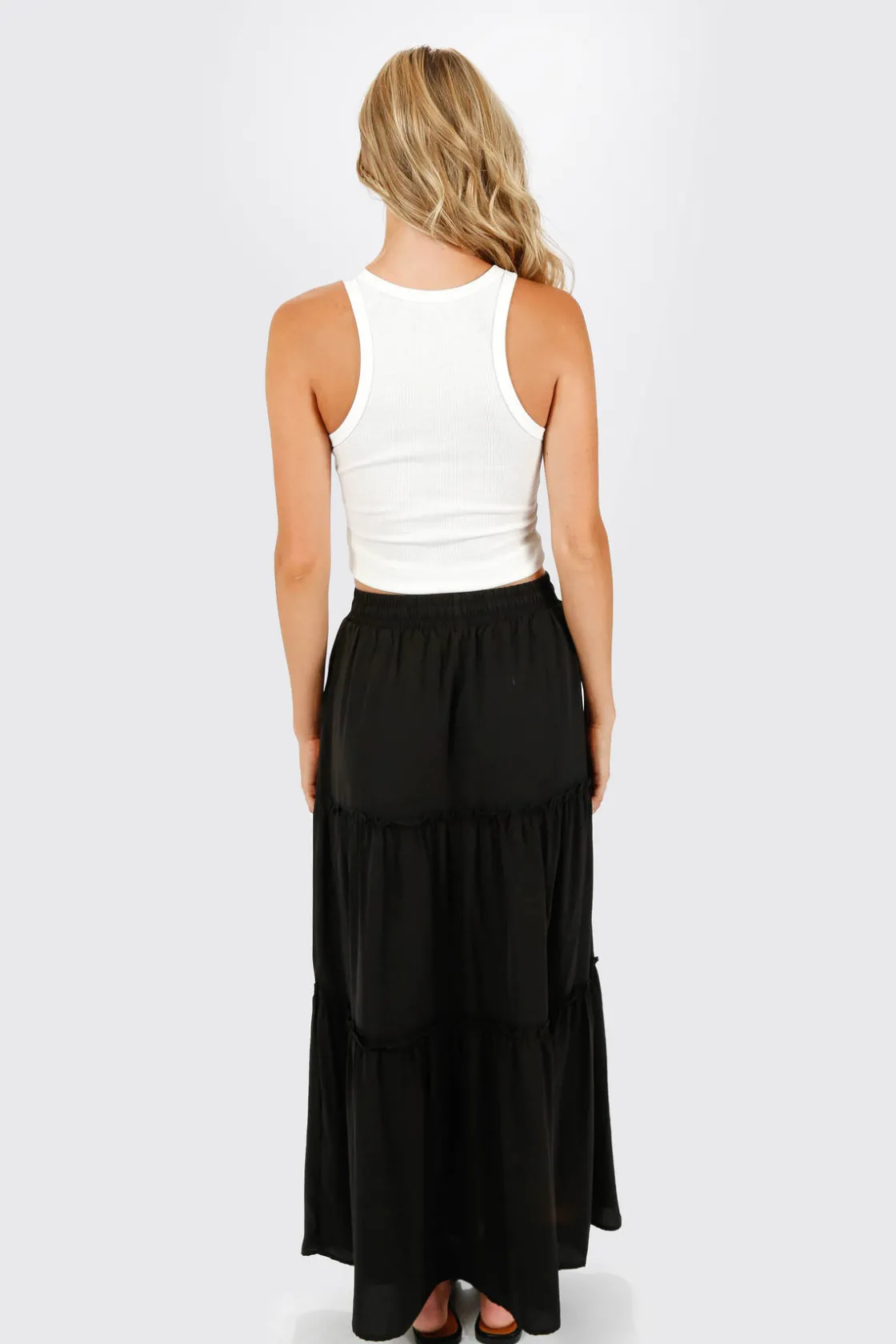 Tobi Denarie Tiered Maxi Skirt -