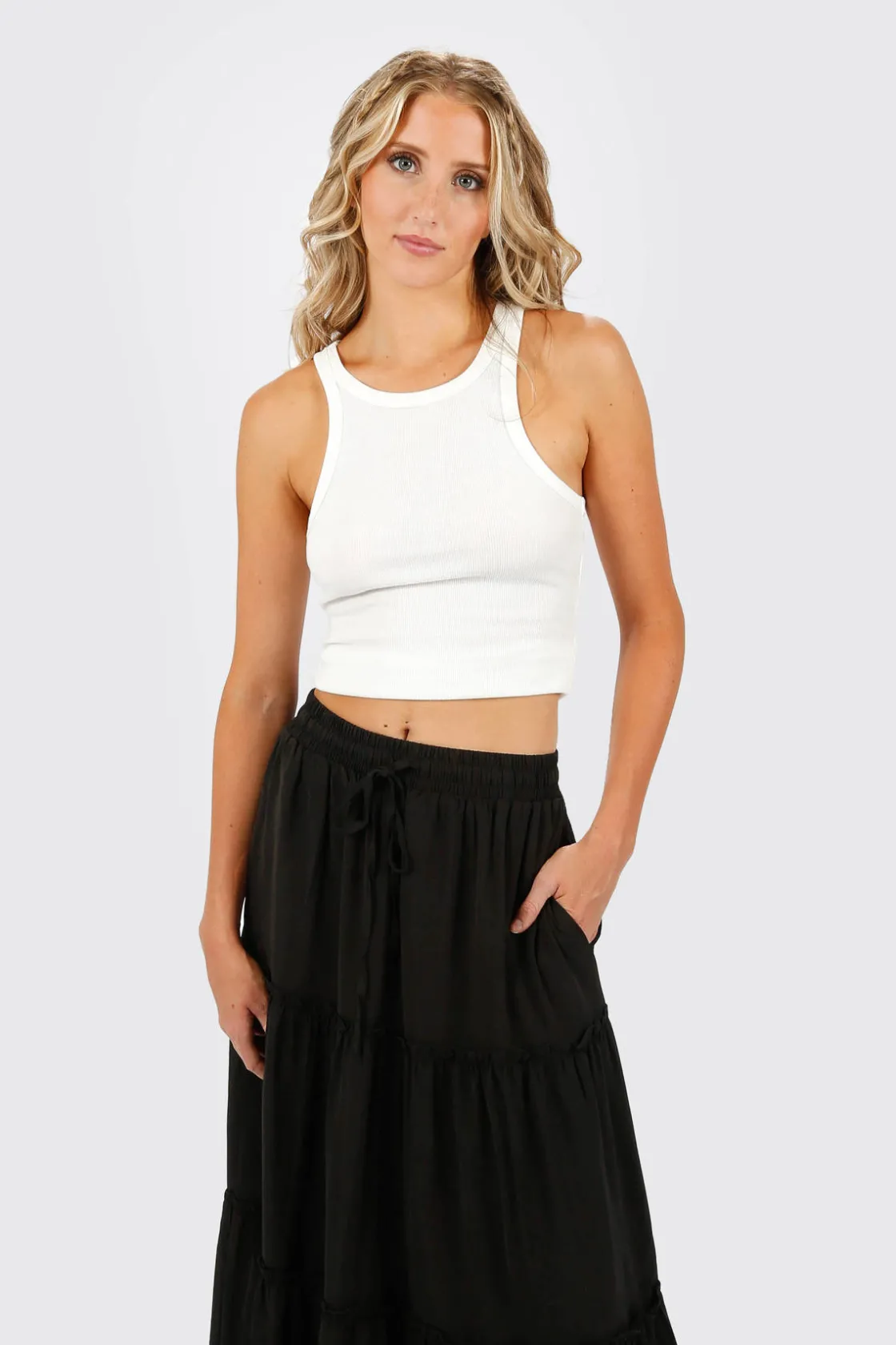 Tobi Denarie Tiered Maxi Skirt -