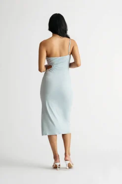 Tobi Divine Time Light Blue Cutout Bodycon Midi Dress