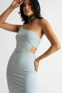 Tobi Divine Time Light Blue Cutout Bodycon Midi Dress