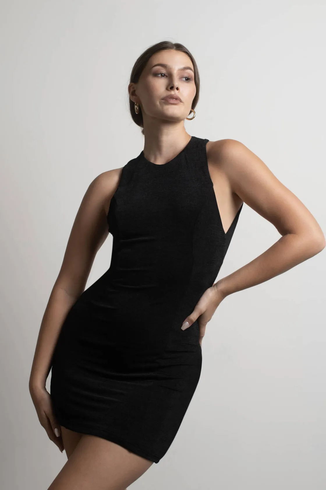 Tobi Dizzying Open Back Bodycon Mini Dress - Green