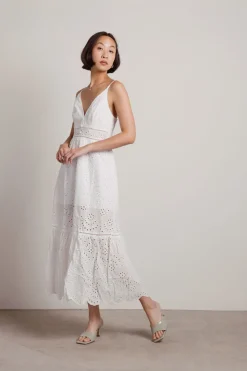 Tobi Do Me A Favor Plunging Crochet Maxi Dress -