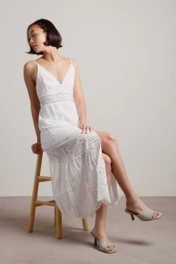 Tobi Do Me A Favor Plunging Crochet Maxi Dress -