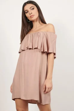 Tobi Don't Be Shy Off The Shoulder Shift Mini Dress -