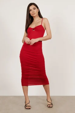 Tobi Don't Commit Ruched Bodycon Midi Dress -