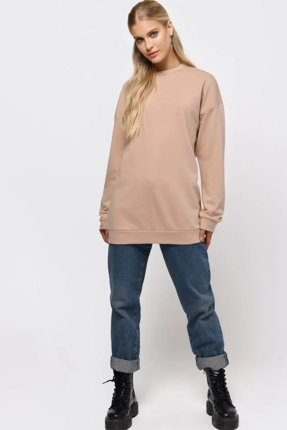 Tobi Don't Cross Me Oversized Sweater - Natural