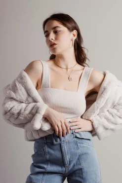 Tobi Dramatic Glam Faux Fur Jacket