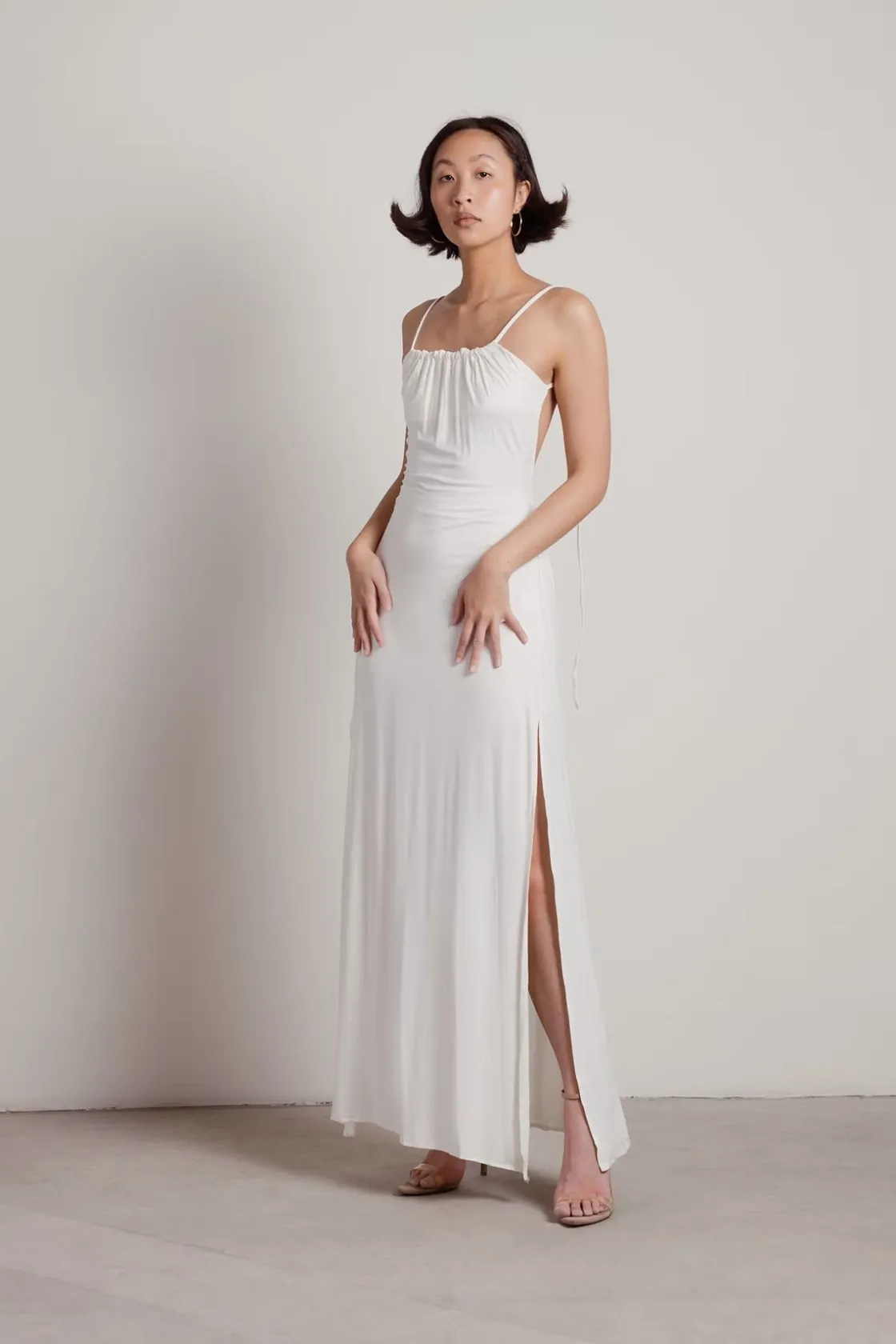 Tobi Dreaming Fool Ruched Backless Maxi Dress -