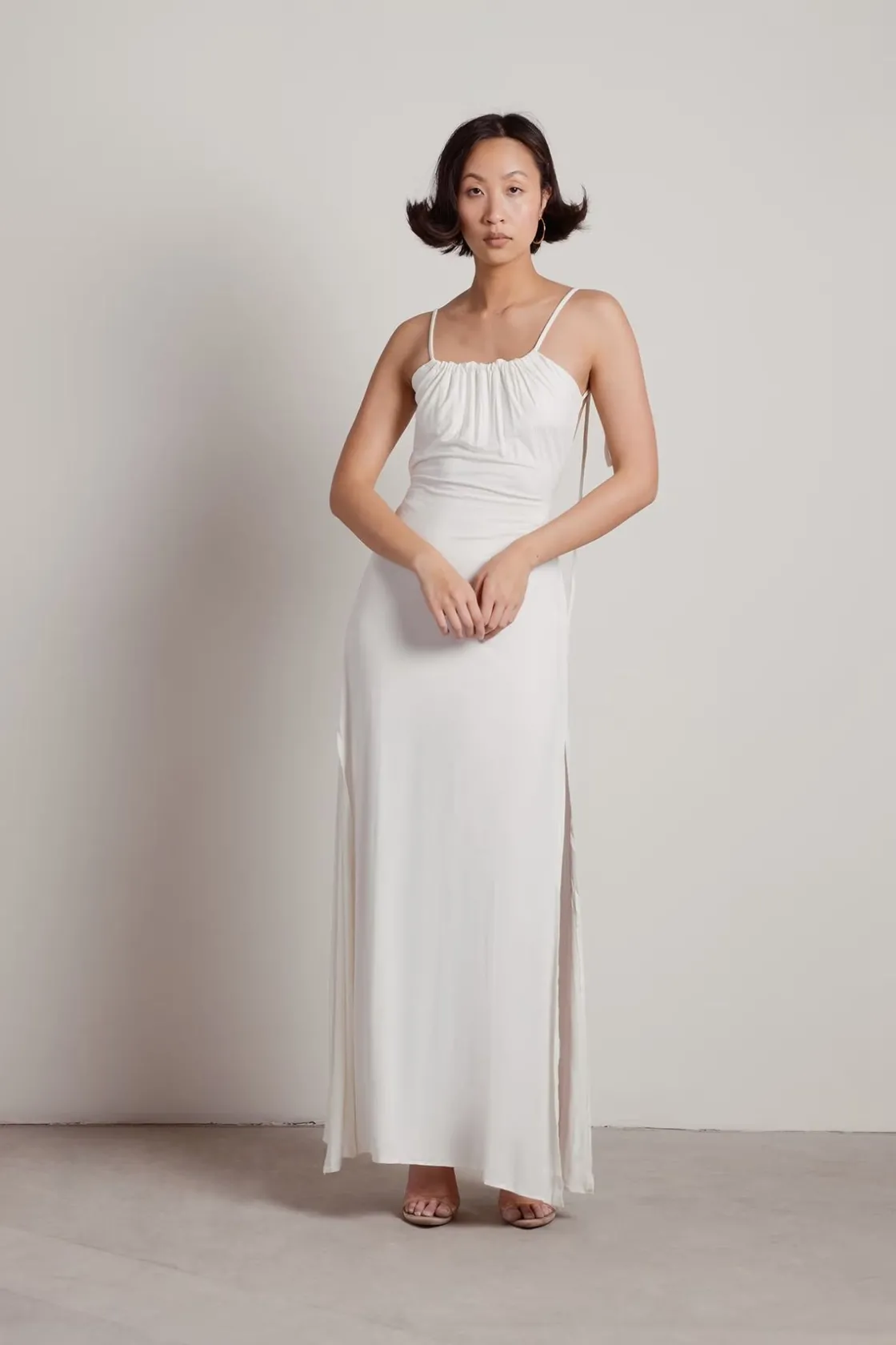 Tobi Dreaming Fool Ruched Backless Maxi Dress -