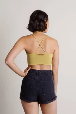 Tobi Drive To Malibu Crop Top - Chartreuse