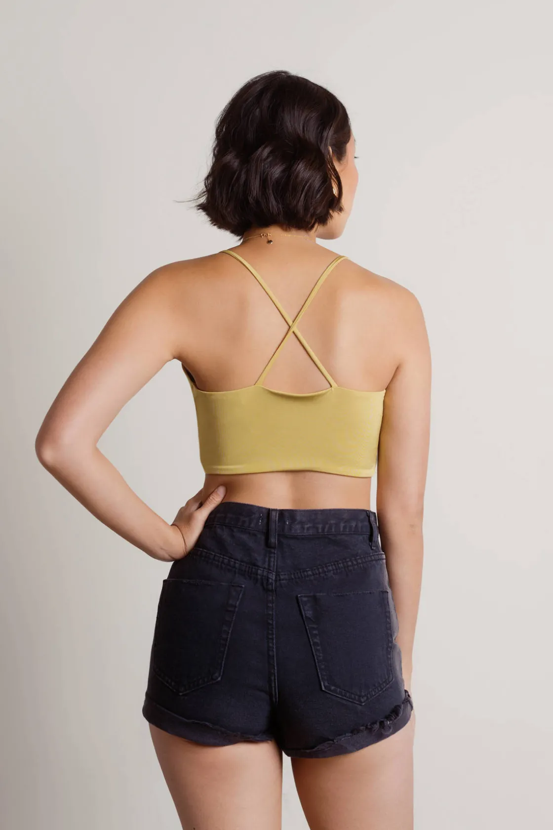 Tobi Drive To Malibu Crop Top - Chartreuse