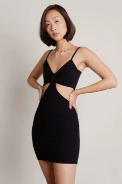 Tobi Drowsy Dreams Cutout Bodycon Mini Dress - Black
