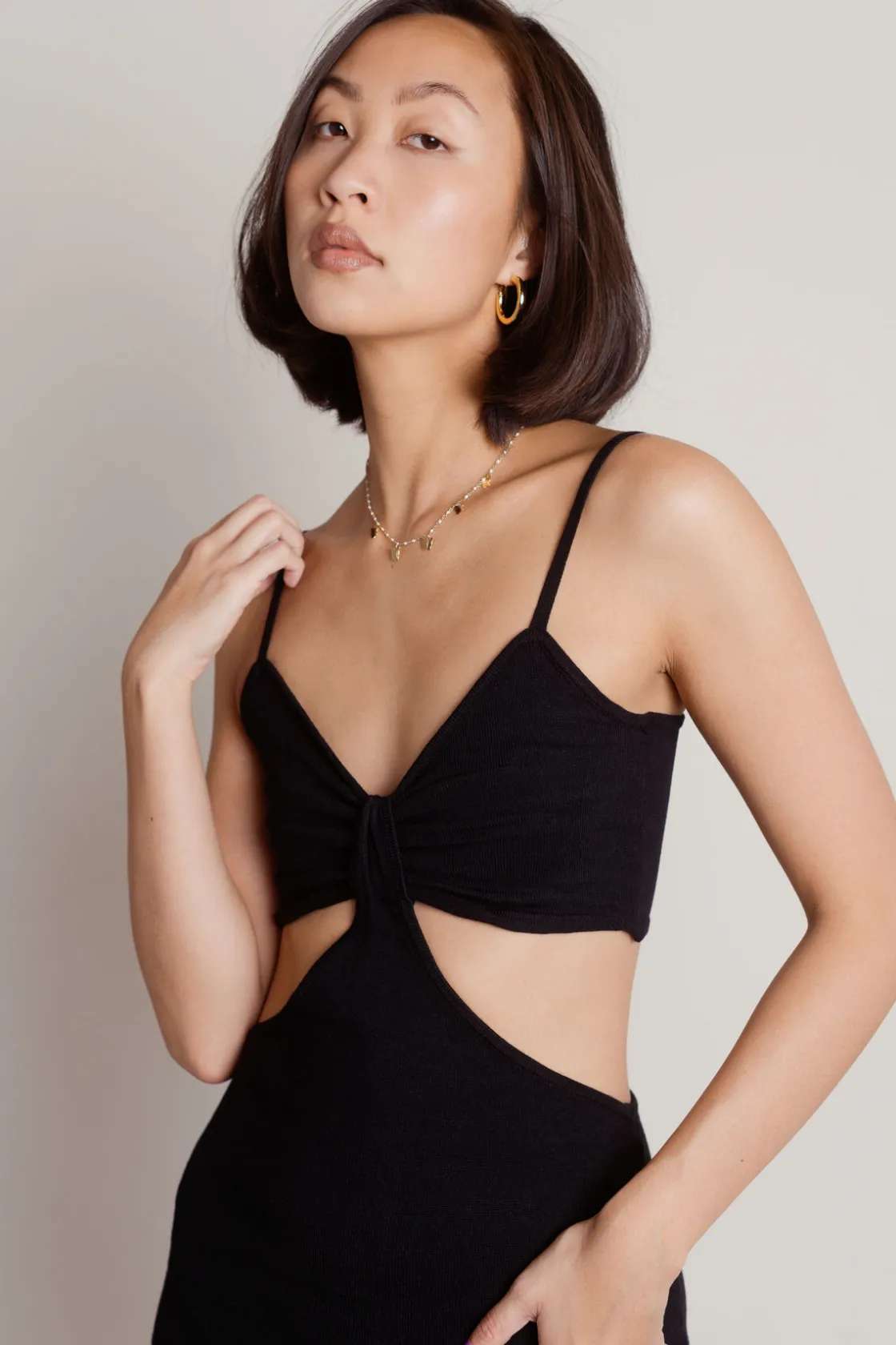 Tobi Drowsy Dreams Cutout Bodycon Mini Dress - Black
