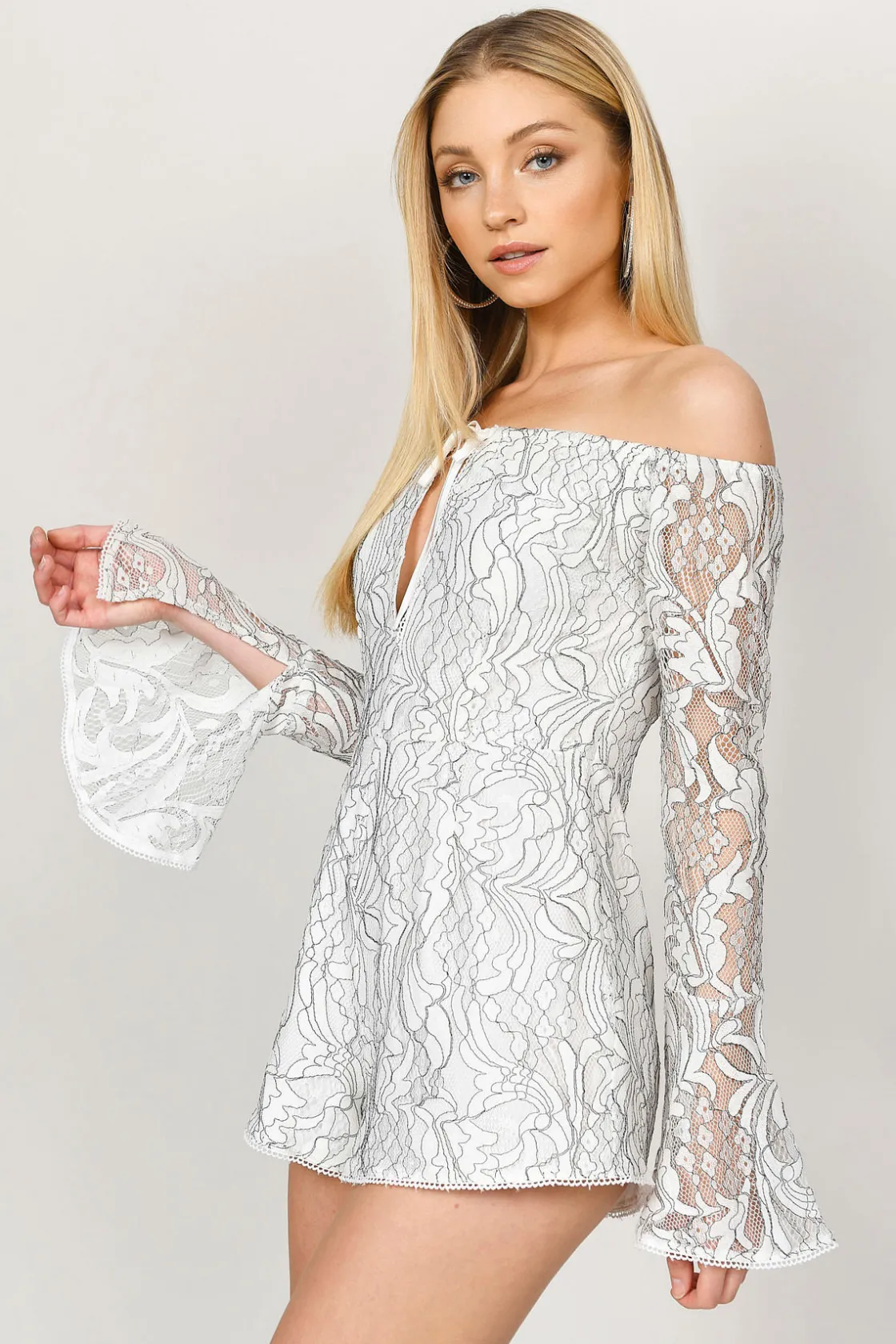 Tobi Easy Come Lace Romper - White