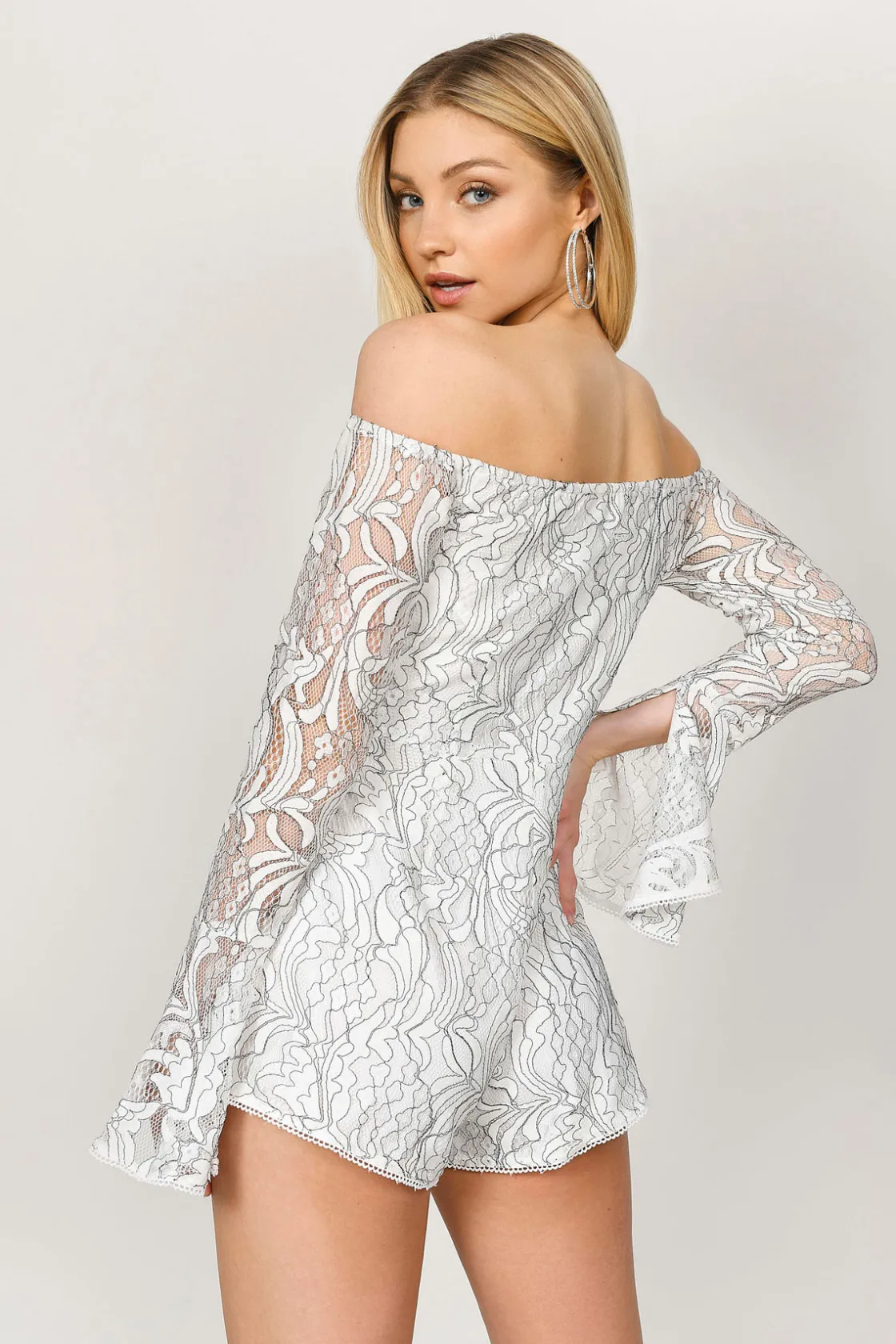 Tobi Easy Come Lace Romper - White
