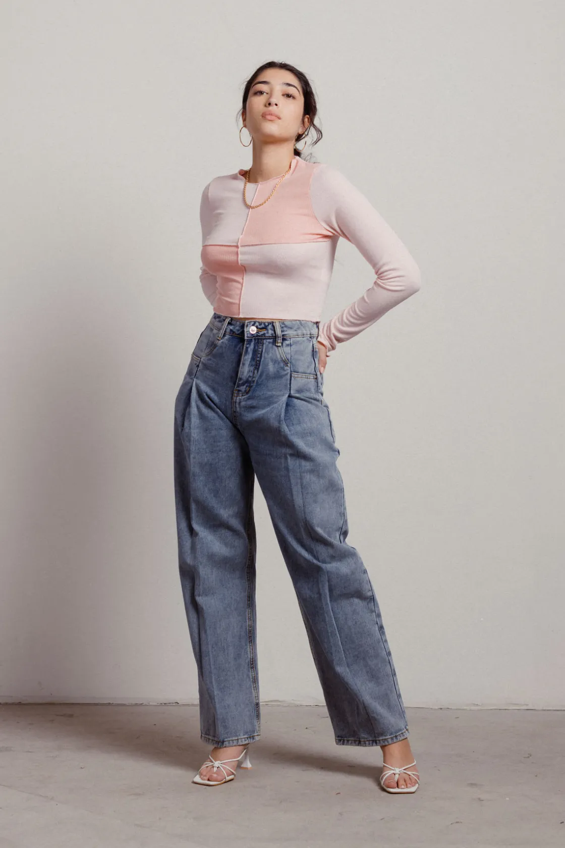 Tobi Elaire Two-toned Top - White & Blue