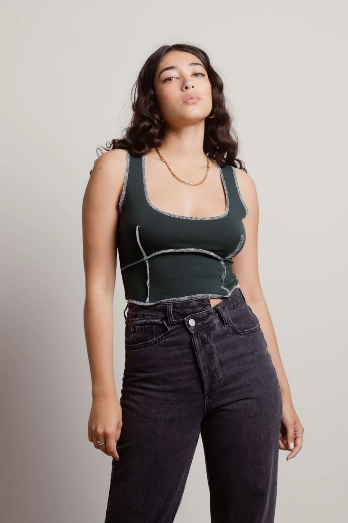 Tobi Elevated Tank Top - Green