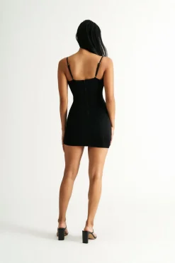 Tobi Elexo Metallic Cowl Neck Mini Dress -