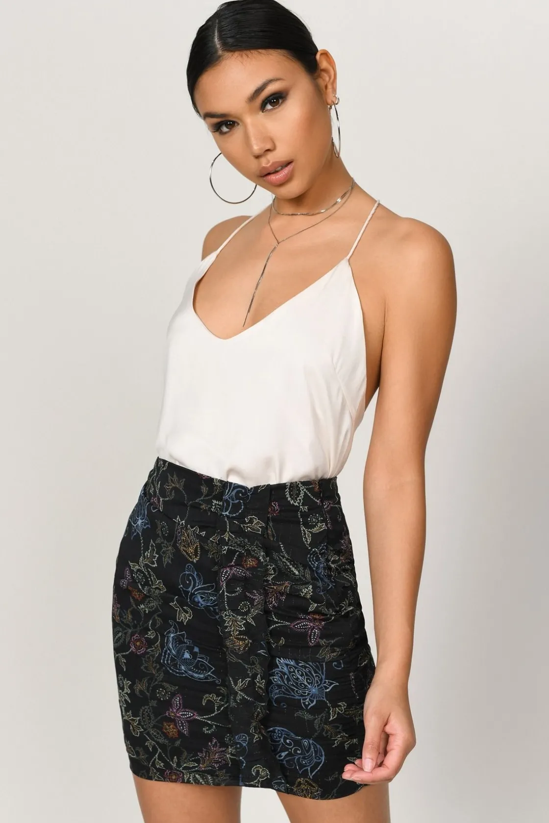 Tobi Eli Floral Mini Skirt -
