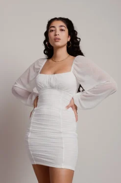 Tobi Eli Ruched Balloon Sleeve Mini Dress -