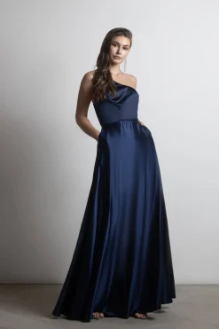 Tobi Elisa Satin One Shoulder Maxi Dress -