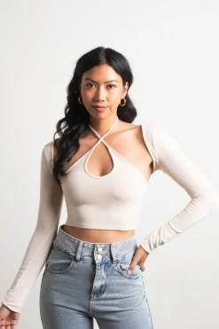 Tobi Elki Crop Top And Cardigan Set -